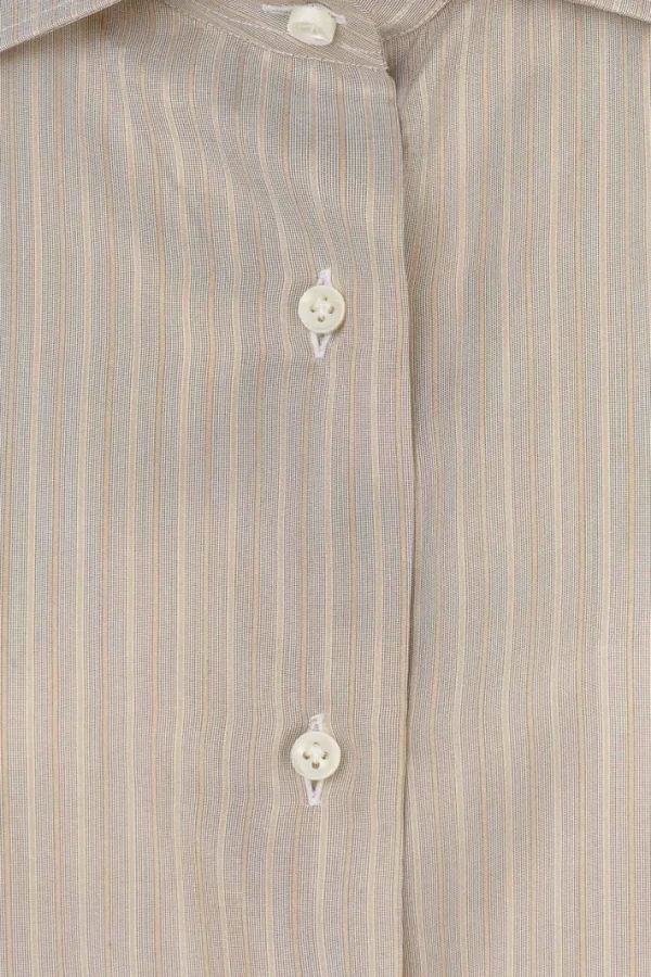 Giuliva Heritage Husband Shirt in Striped Silk<Women Tops