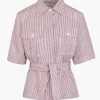 Giuliva Heritage Jane Jacket in Striped Linen<Women Tops