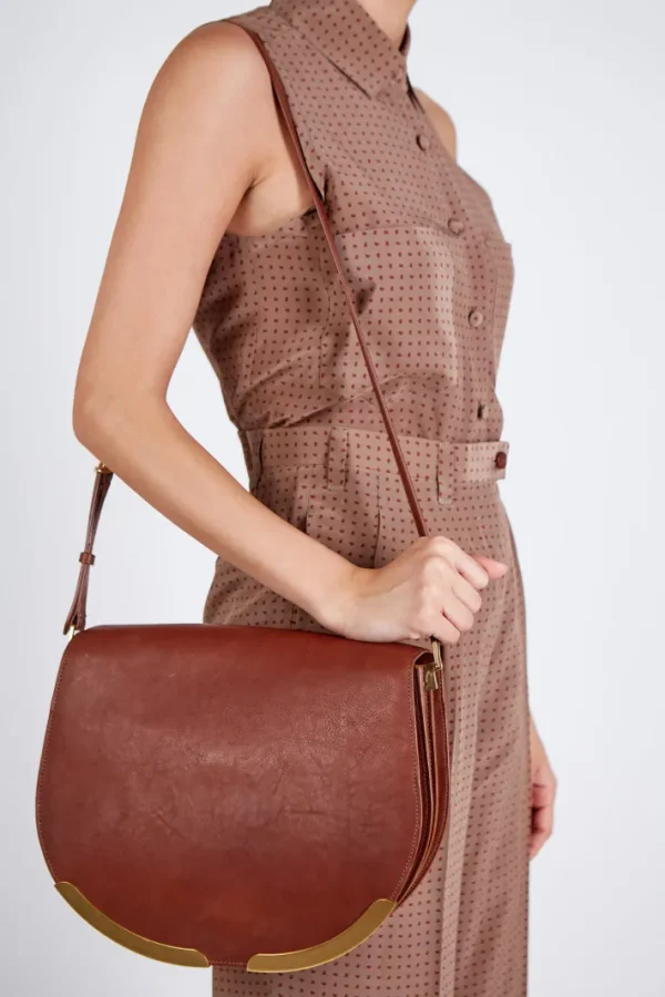 Giuliva Heritage Sella Bag in Leather and Brass<Women Bags