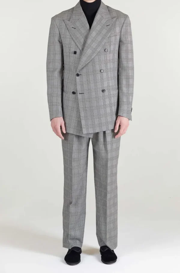 Giuliva Heritage Umberto Trousers in Wool Glen Check< Trousers
